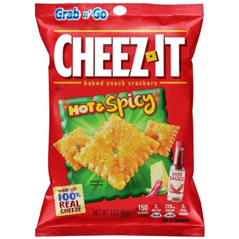 3x Cheez-It Hot & Spicy Cheddar Baked Snack Crackers Cheese Chips Bulk New 3oz