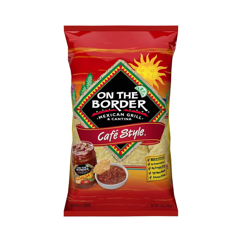 ON THE BORDER Cafe Style Chips, Tortilla, 12 51.2 Ounce (Pack of 1), 12