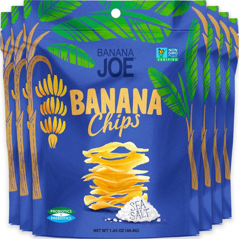 Banana Chips Sea Salt x6 Probiotic Gluten Free Vegan Paleo Healthy Snack