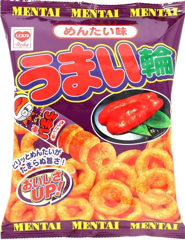 Japanese snack Umaibo Umaiwa Mentaiko flavor chips 75g Corn puffed snacks Japan gallery