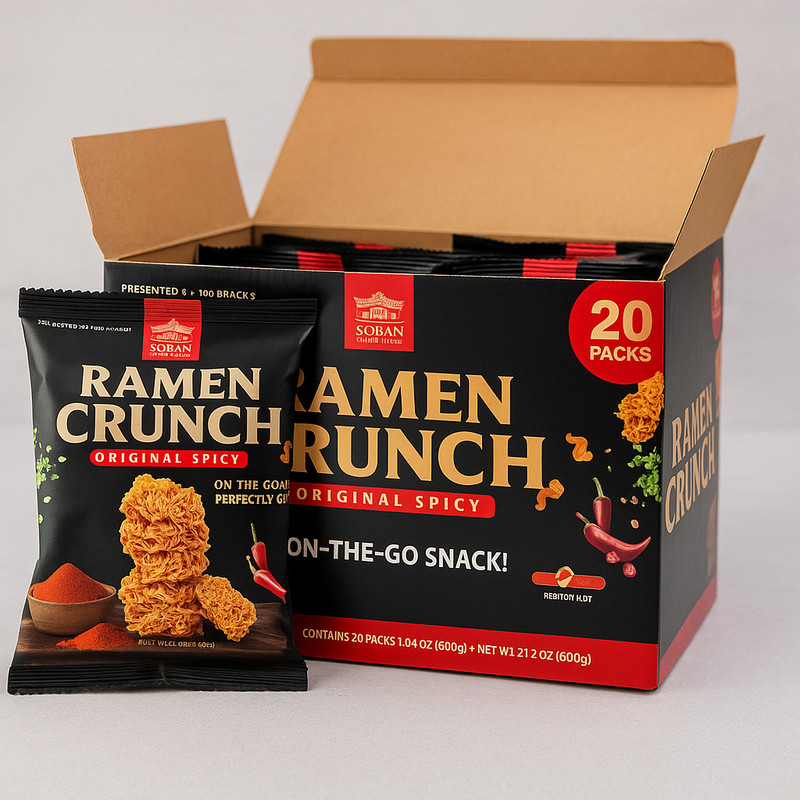 Soban Ramen Crunch Original Spicy 20 Packs set 21.2oz Seasonal Limited 6/2026