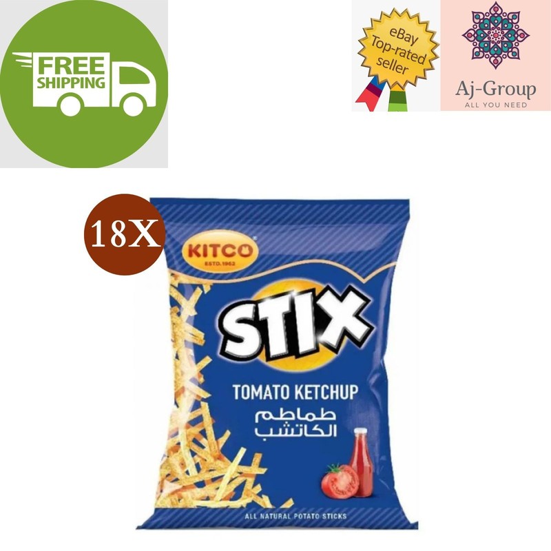 18 Small Pack X Kitco Stix Tomato Ketchup Flavor Chips, 20 g