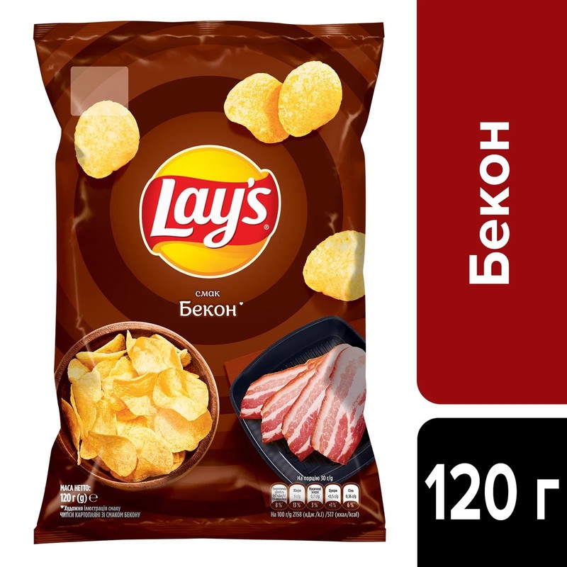 Lays Chips Bacon Flavor 5 Pack 120g Potato Crisps Savory Snack Imported gallery