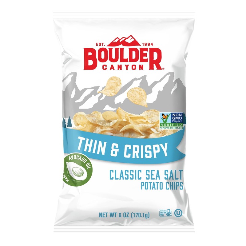 Boulder Canyon Thin & Crispy Classic Sea Salt Potato Chips, 6 Oz - 3 Pack gallery