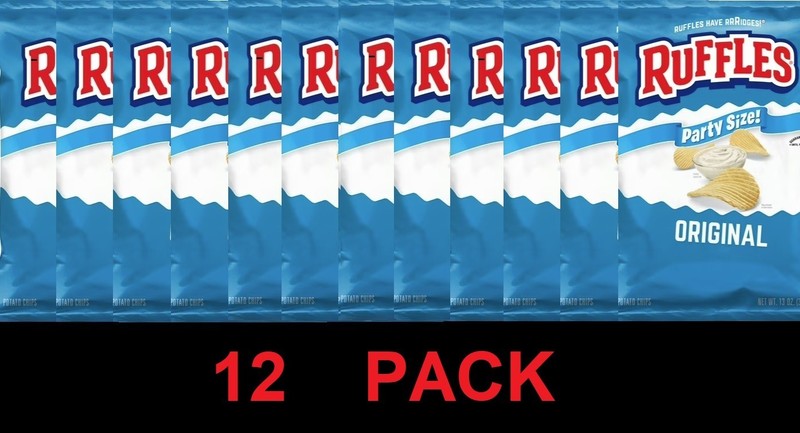 Ruffles PARTY SIZE Original Snack Potato Chips 13 oz Bag – 12 PACK