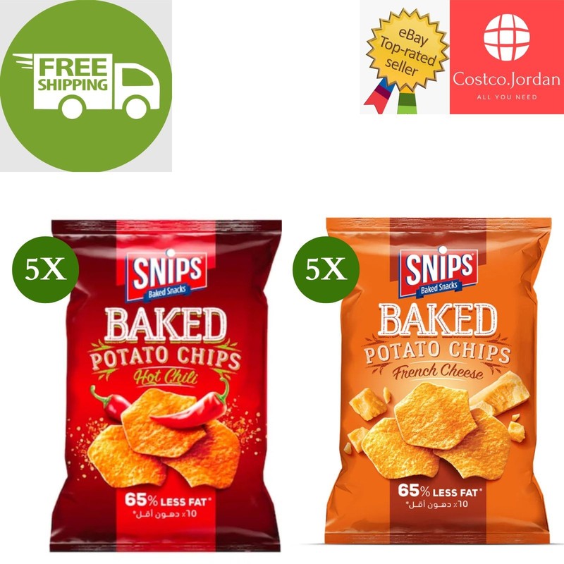 10 Pack X Snips Baked Potato Chips Mixed Flavor, 65% Less Fat, 35 gram