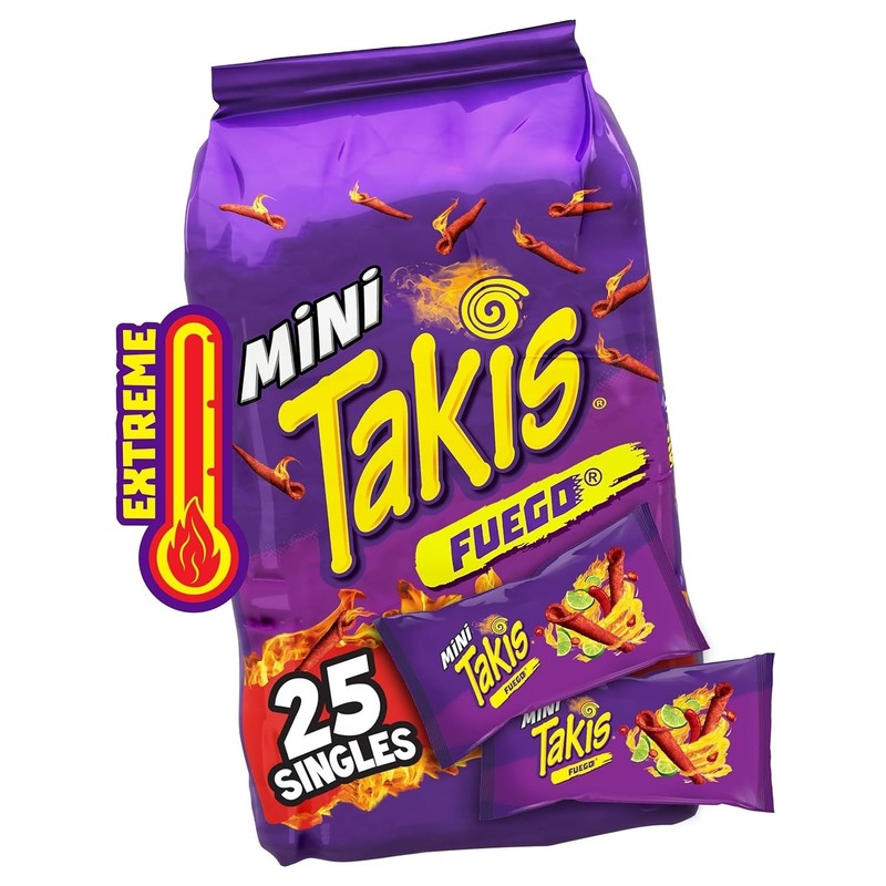 Takis Fuego Mini 25 pc / 1.23 oz Bite Size Multipack, Hot Chili Pepper tasty gallery