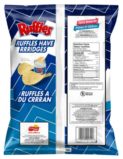 Ruffles Regular Potato Chips, 350g (Imported from Canada) gallery