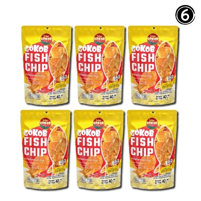 [GOKOB] Thai Crispy Fish Snack – Original Flavor (6 Bags × 40g) | Authentic Thai