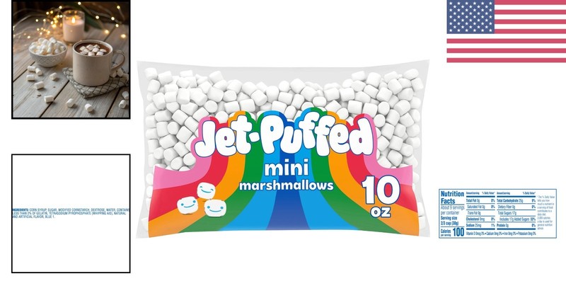 10 oz Bag of Mini Marshmallows Allergen-Free Snack for Desserts and Treats gallery