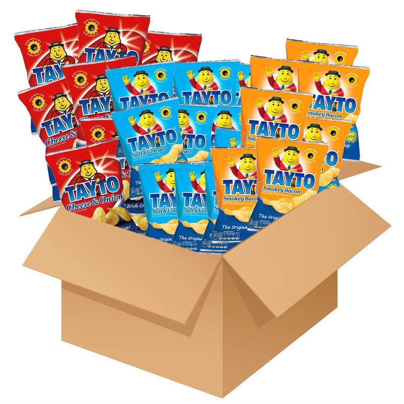 Tayto Variety Pack 13x Cheese&Onion 13x Salt&Vinegar 13x Smokey Bacon 37g each