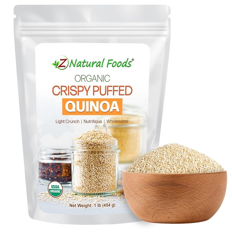 Z Natural Foods Organic Crispy Puffed Quinoa - Real Crisped Vegan...