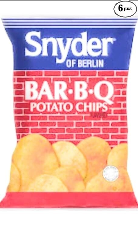 Snyder of Berlin Bar B Q Potato Chips, 6.75 oz, (6)BAGS