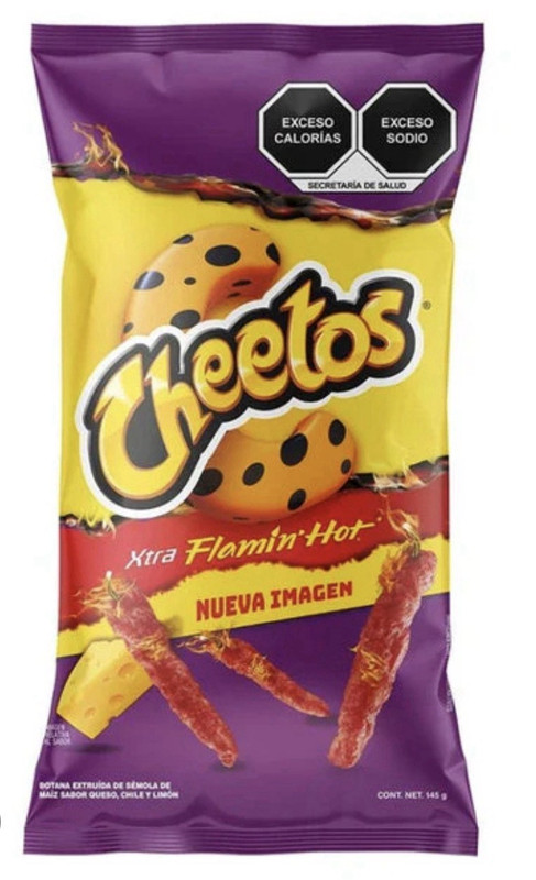 Cheetos Xtra Flamin' Hot Mexican chips 4 bags of chips 55 g per bag