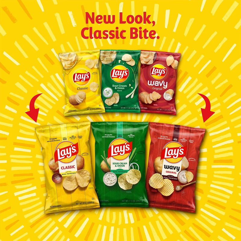 (4 Pack) Lay'S Potato Chips, Cheddar & Sour Cream, 7.75 Oz Bag gallery