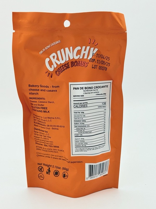 CRUNCHY CHEESE BOMBS- PACK OF 10 BAGS - 60gr. PAN DE BONO CROCANTE- SNACK SIZE gallery