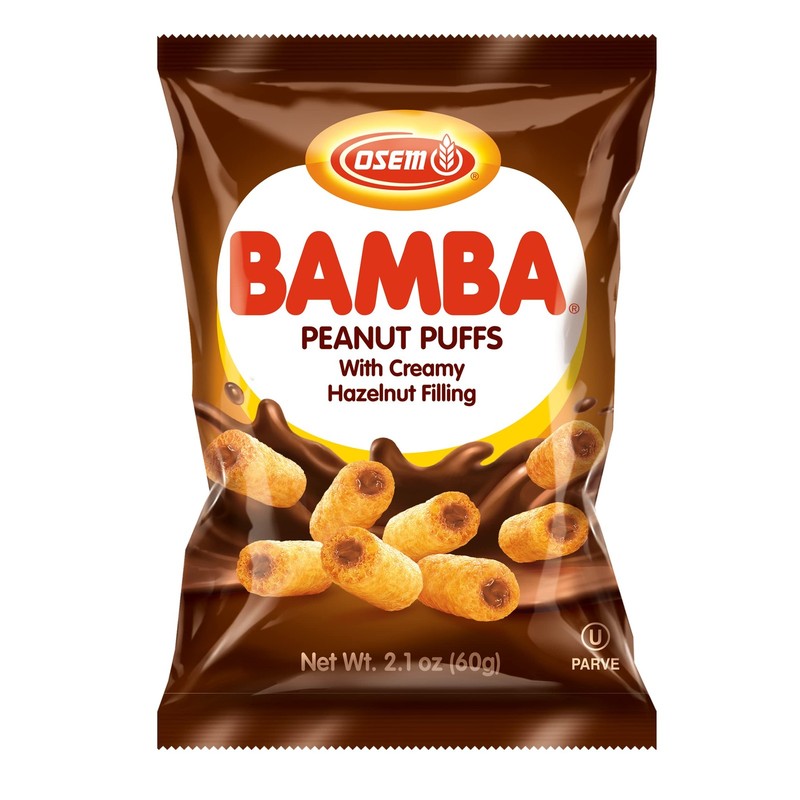 Osem Bamba Hazelnut Cream Peanut Butter Snacks All 2.1 Ounce (Pack of 1)