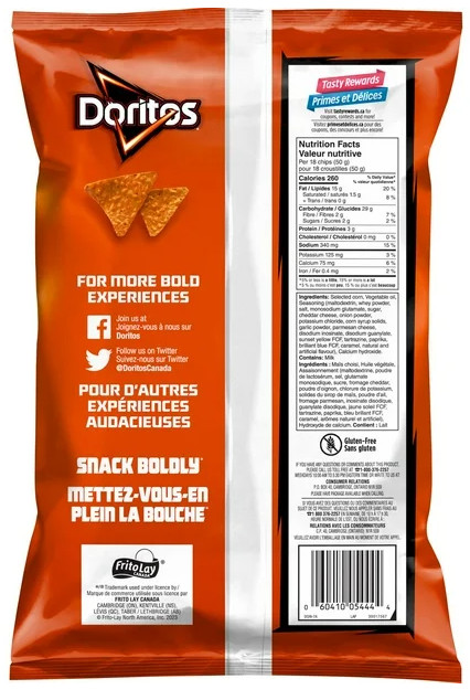 Doritos Zesty Cheese Flavored Tortilla Chips, 235g (3 Pack) gallery