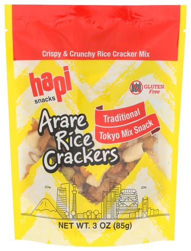 Hapi Tokyo Mix Rice Crackers, Traditional Japanese Snack Blend, 3 oz Bags,12Pck