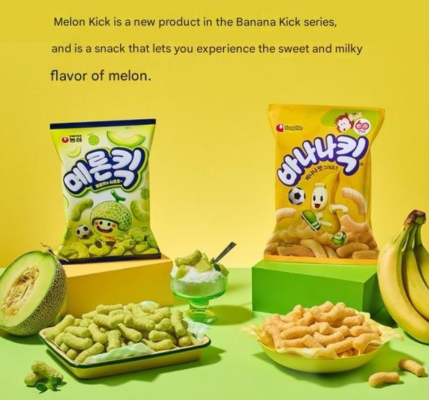 Nongshim Banana Kick / Melon Kick 45g Korean Sweet Corn Puffs [Pick your flavor] gallery