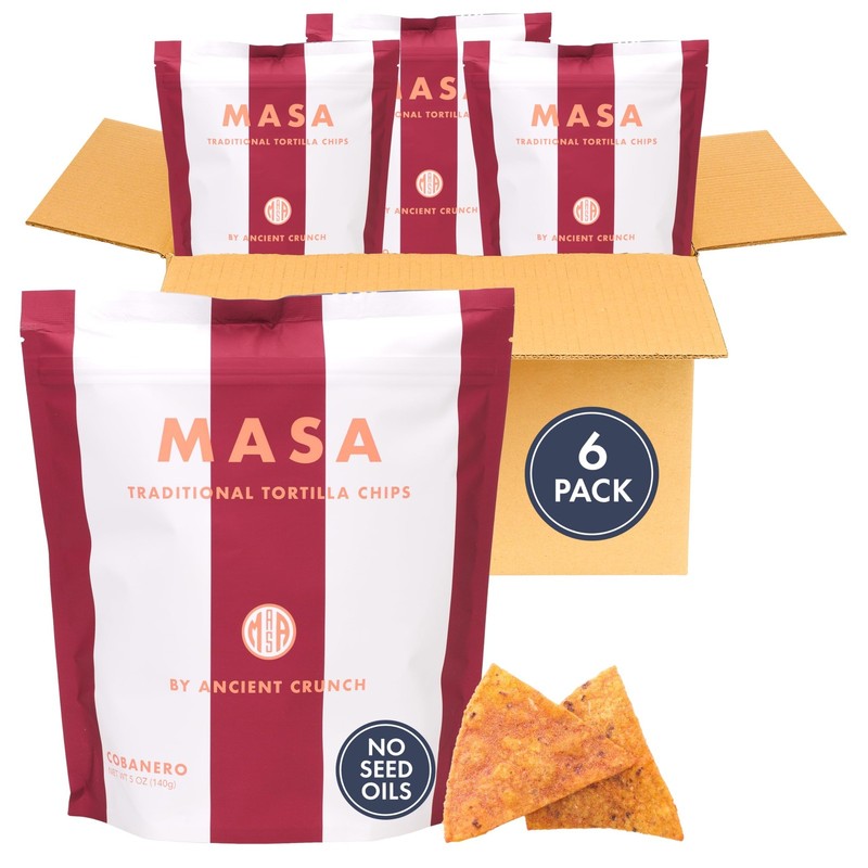 MASA Chips Cobanero Chili Flavored Corn Tortilla Chips Cooked in Beef Tallow …