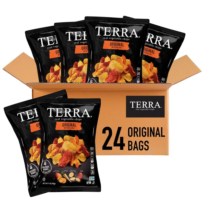 Terra Vegetable Chips with Sea Salt, Original, 1 oz (Pack of 24)