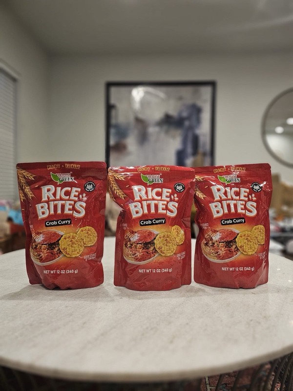 Paradise Green Crab Curry Rice Bites 12 oz Thai Rice Snack EXP 02/2027 LOT OF 3