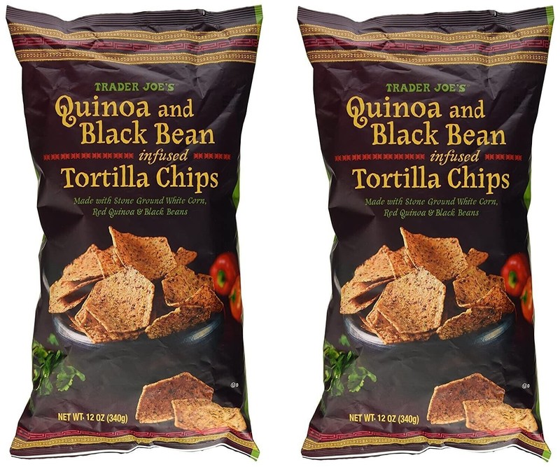 2 Packs Trader Joe’s Quinoa & Black Bean Infused Tortilla Chips 12 oz Each Pack