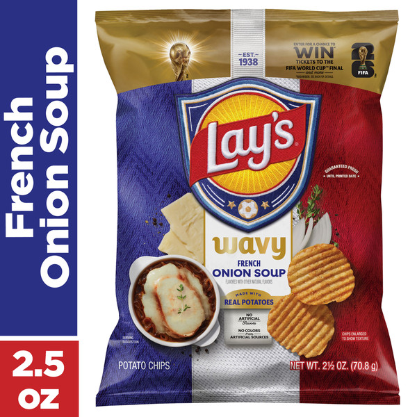 Lay's Wavy Potato Chips French Onion Soup Flavor 2.5 oz Bags Pack of 5 FREE SHIP gallery