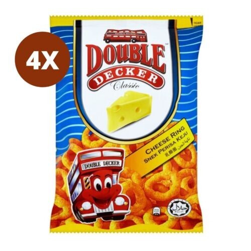 4 Pack X Double Decker Cheese Ring Pufak Halal Chips , 60 Gram بنكهة الجبنه