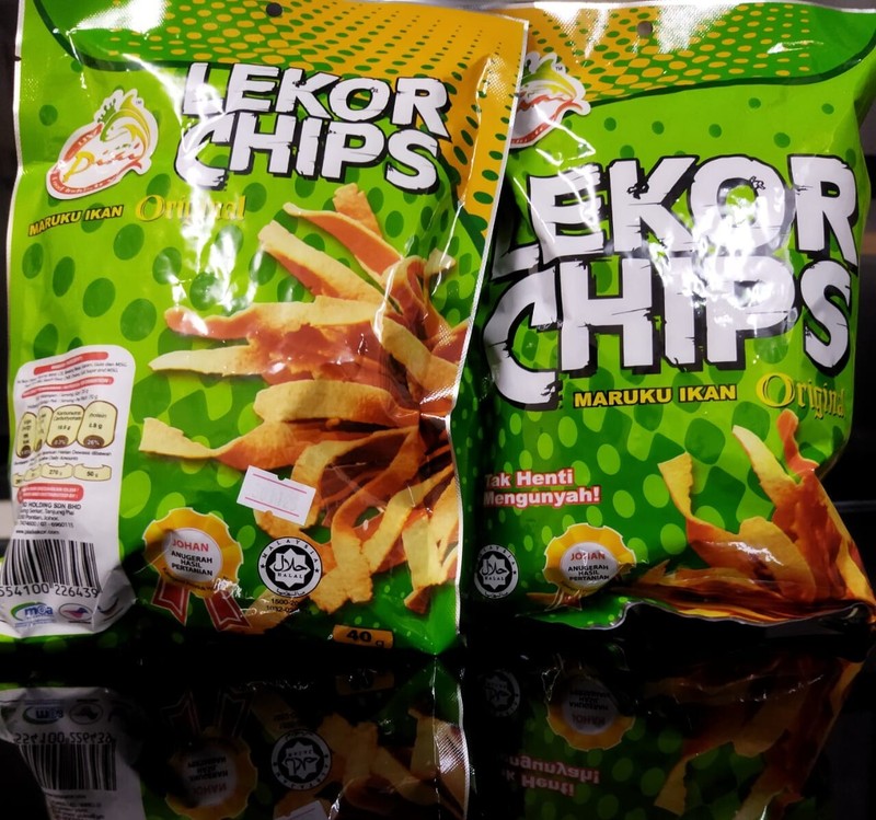 3-Pack Crispy Lekor Chips – Malaysian Fish Snack – Halal – BBQ & ORIGINAL – 120G