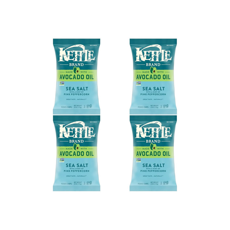 Kettle Brand Made with Avocado Oil Sea Salt Pink Peppercorn Chips, 6 Oz Bag