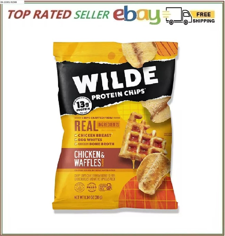 Wilde 13g Chicken & Waffles Protein Chips, 8 pk.