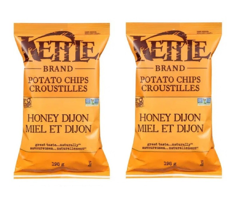 2-Pack Kettle Brand Honey Dijon (198g) Potato Chips Snack Crispy Delicious Taste