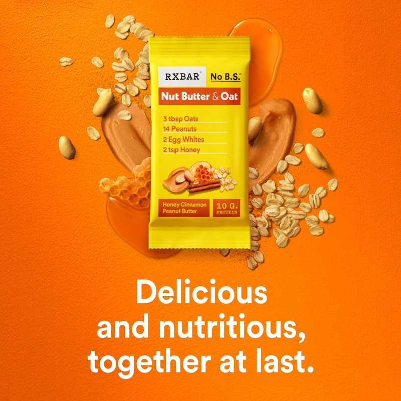 Rxbar Nut Butter And Oat Protein Bars, Peanut Butter-9.7Oz Box (5 Count)-3 Pack gallery