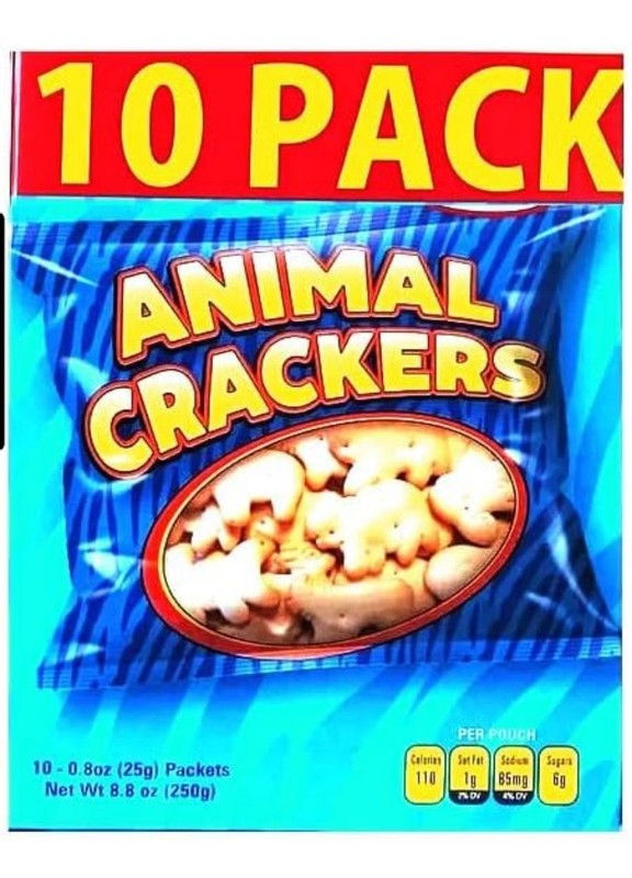 Mini Animal Cracker Cookies, On the Go, 10 individual Pouches Per Box 5 Boxes