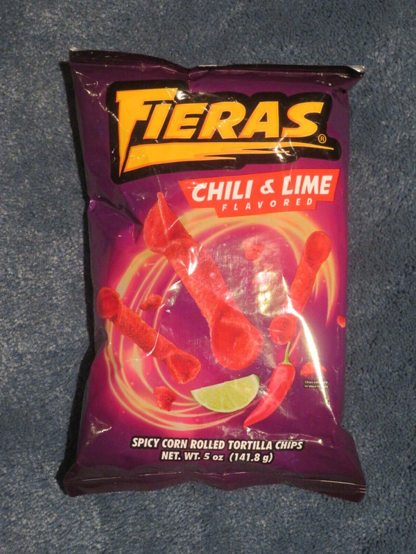 (3) Bag Lot of Fieras Chili & Lime Spicy Corn Rolled Tortilla Chips 5 Oz Each gallery