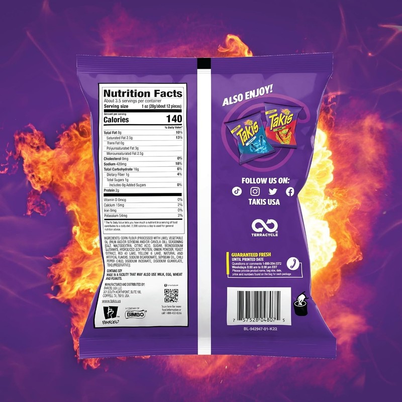 Takis Fuego 6 pc / 3.25 oz Snack Size Case, Hot Chili Pepper & Lime Flavored Ext gallery