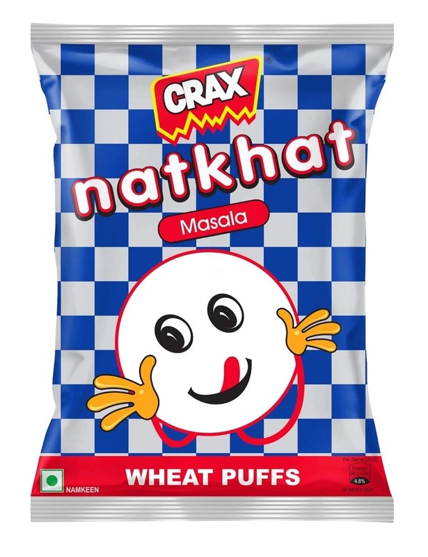 CRAX Natkhat Snacks Masala Wheat Puffs Pack of 12