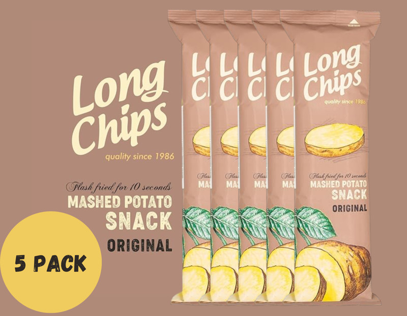 Long Chips Potato Snack Original Flavor Thin & Crispy 75g /2.6oz 5 pack
