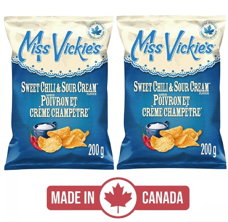 2-Pack Miss Vickie’s Sweet Chili & Sour Cream Flavour (200g) Kettle Cooked Chips