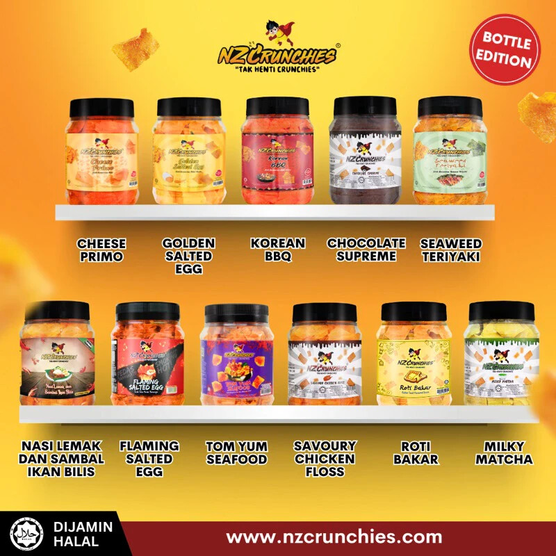 Snacks Crunchy Skin Popia, CONSERVE 1 SET X 2 bottle jar, Delectables 20 flavors