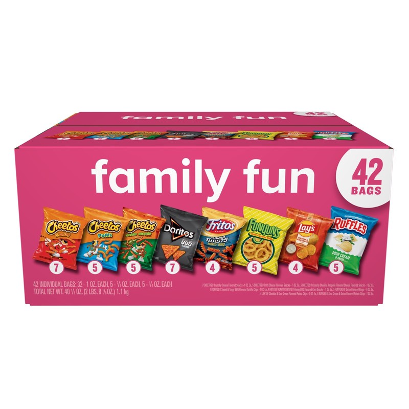 Family Fun Mix Chips Variety pack, Mega Size, 42 Count