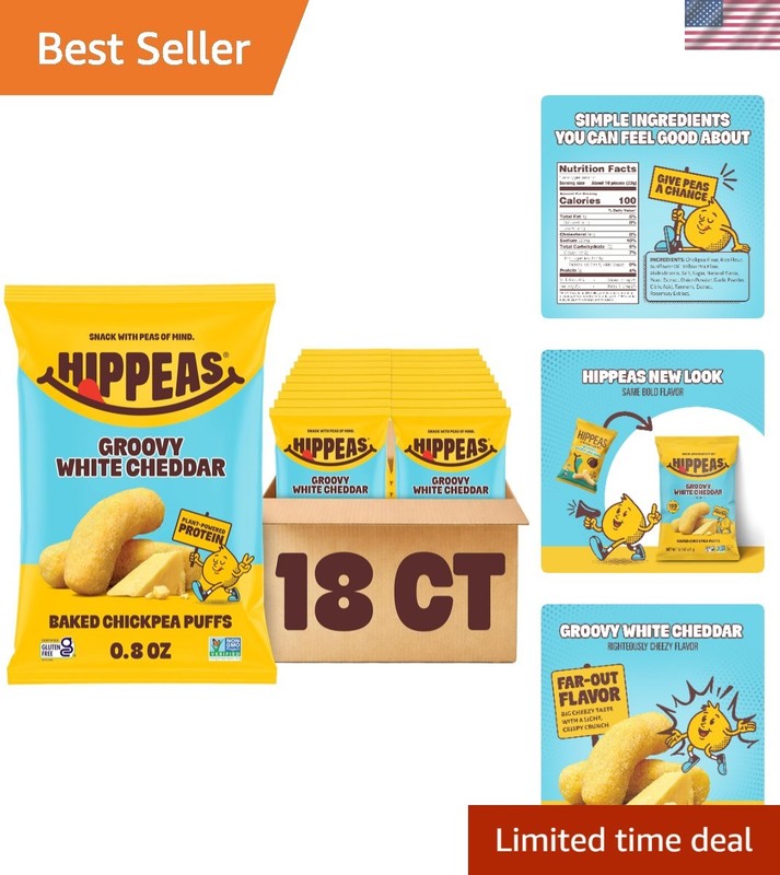 Satisfy Cravings with Chickpea Puffs – 18 x 0.8oz Bags of Crunchy Goodness
