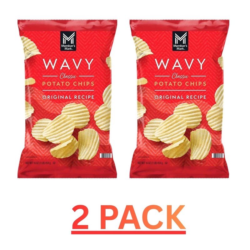 2 PACK – Member’s Mark Wavy Potato Chips (16oz each) Great Price Free Shipping