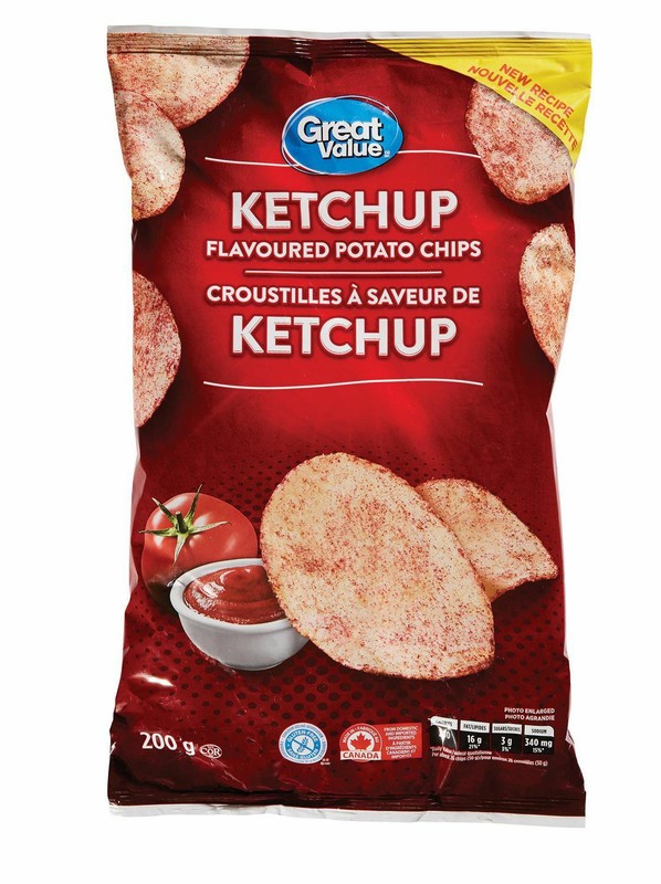12 Bags Great Value Ketchup Flavored Potato Chips 200g Each- Free Shipping