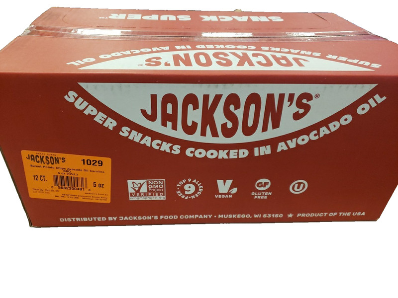 Jacksons Chips Chips Potato Barbecue Kernel Avocado Oil 5 oz Pk of 12