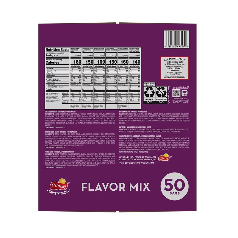 Frito-Lay Flavor Mix Chips and Snacks Variety Pack (50 Count) gallery