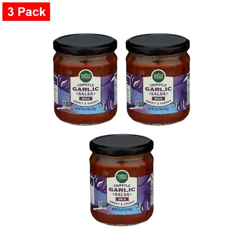 WFM, Salsa Garlic Chipotle, 15.25 Ounce – 3 Pack