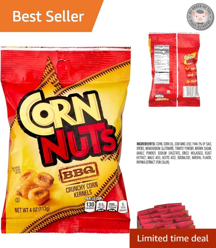Savory BBQ Crunchy Corn Kernels – 12 x 4oz Kosher Snack Packs for All Occasions